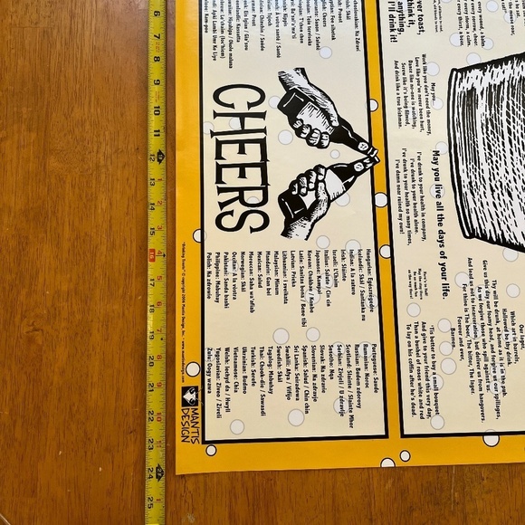 Drinking Toasts Large Poster College Collection Wall Room Decor, Size 24x36 - Picture 2 of 8